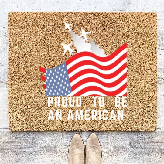 Wings of Liberty: Red, White, and Blue Plane Coir Doormats
