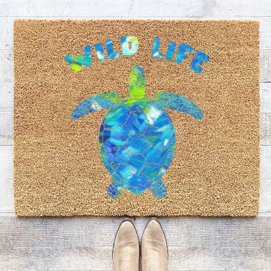 Wildlife Turtles Reptile Sea Animal Tortoise love Coir Doormats