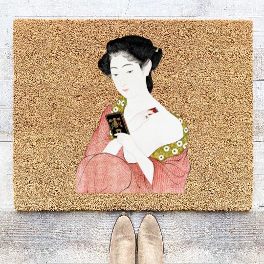 Geisha Japanese Woman Ukiyoe Vintage art Coir Doormats