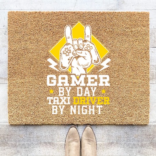 Gamer By Day Taxi Driver By Night Cab Driver Coir Doormats