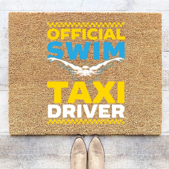 Official Swim Taxi Driver Taxi Taxicab Cab Driver Coir Doormats