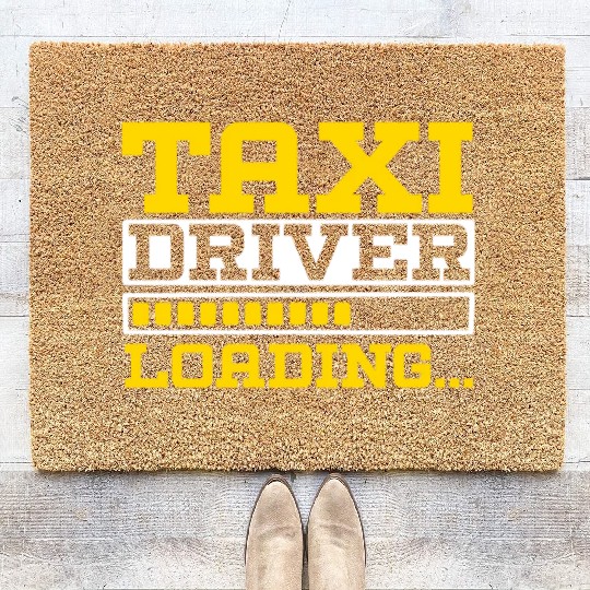 Taxi Driver Loading Taxicab Cab Driver Cabbie Coir Doormats