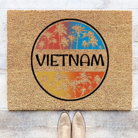 Vietnam Palm Tree Stylish Vacation Souvenir Coir Doormats