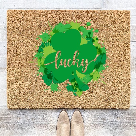 Watercolor Saint Patrick Day Coir Doormats