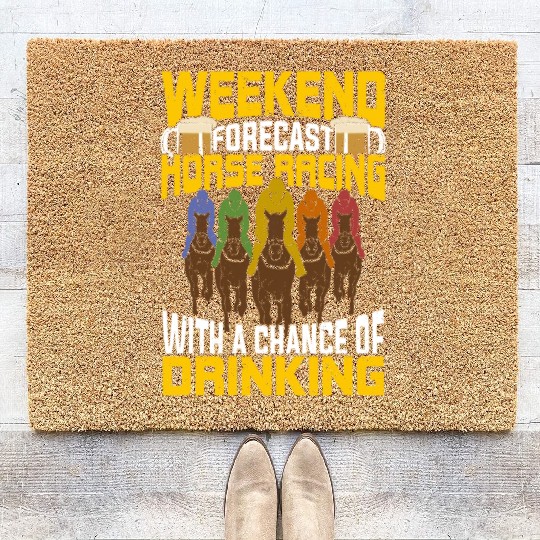 Weekend Forecast Horse Racing Coir Doormats