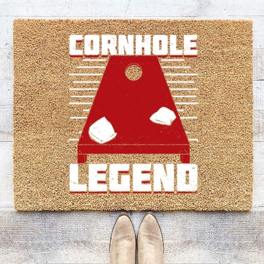 Cornhole Legend Bean Bag Toss Player Gift Coir Doormats