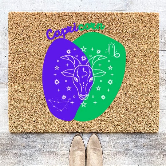 Cosmic Climb A Minimalist Capricorn Design Coir Doormats