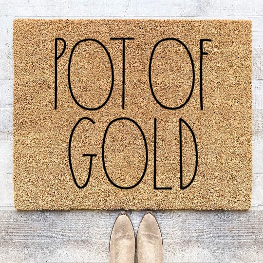 Pot of Gold Rae Dunn Inspired Minimalist Decor Coir Doormats