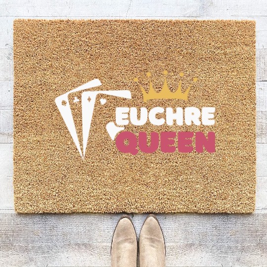 Euchre Queen Card Game Euchre Player Poker Euchre Coir Doormats