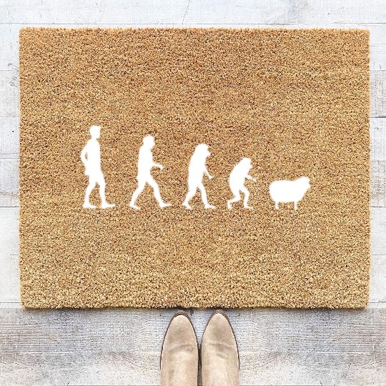 Human to Sheep Evolution Coir Doormats
