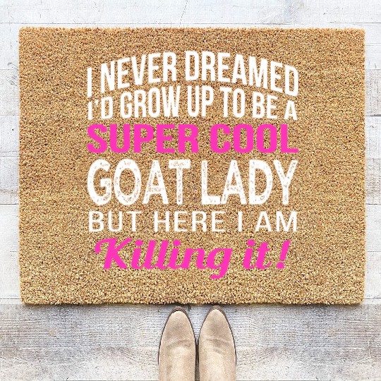 Goat Lady Funny Goat Lover Giftszoo Coir Doormats