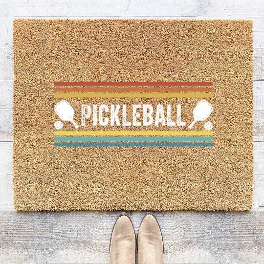 Pickleball sunset colors Coir Doormats