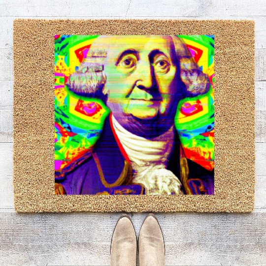 Trippy George Washington Coir Doormats