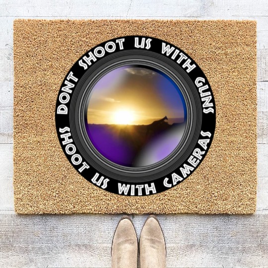 Dont Shoot Us Wildlife Conservation Giraffe Sunset Coir Doormats