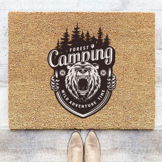 FOREST CAMPING WILD ADVENTURE TIME Coir Doormats