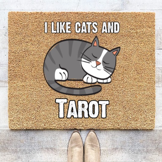 I Like Cats And Tarot - Gift For Cat Lovers Coir Doormats