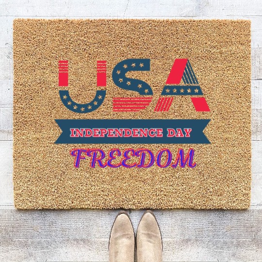Pride Gift For Lovers USA Independence Day Coir Doormats