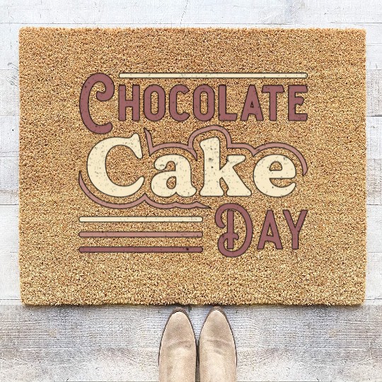 Chocolate Cake Day Dessert Delicious Sweet Coir Doormats