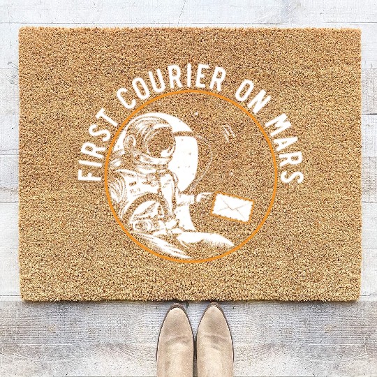 First Courier On Mars Postal Worker Mail Escort Coir Doormats
