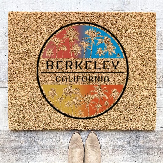 Berkeley California Palm Tree Stylish Vacation Coir Doormats