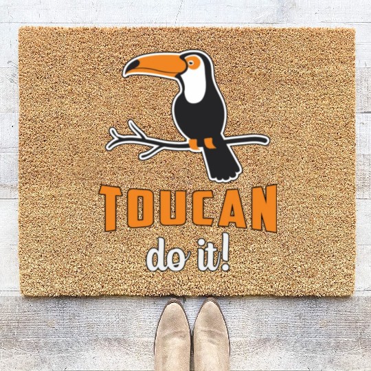 Toucan Do It Bird Watcher Watching Retro Toucans Coir Doormats