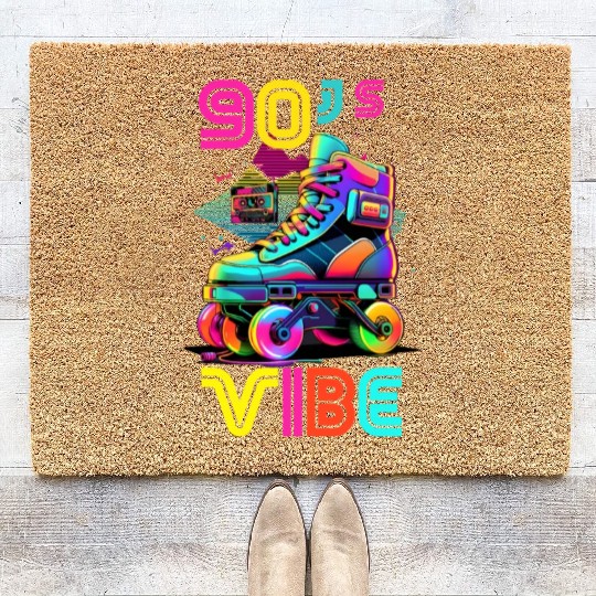 90s Vibe - I Love The 90s - Retro 90s Neon Coir Doormats