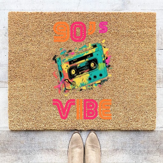 90s Vibe - I Love The 90s - Retro 90s Neon Coir Doormats