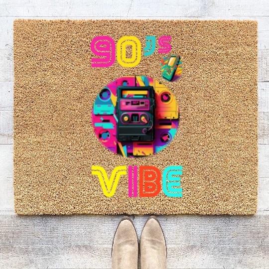 90s Vibe - I Love The 90s - Retro 90s Neon Coir Doormats