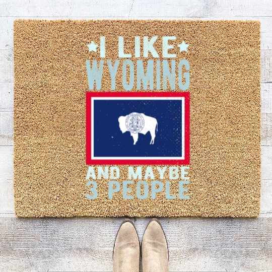 Wyoming Flag US State Coir Doormats