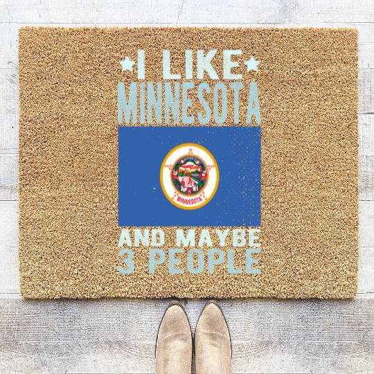 Minnesota Flag US State Coir Doormats