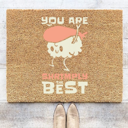 Asian Food Sushi Shrimp Food Sushi Lover Design Coir Doormats