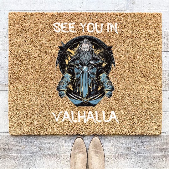 See You in Valhalla Coir Doormats