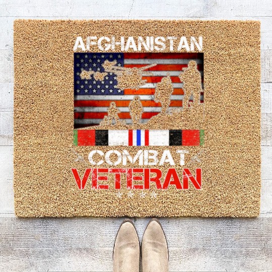 afghanistan combat veteran us veteran military Coir Doormats