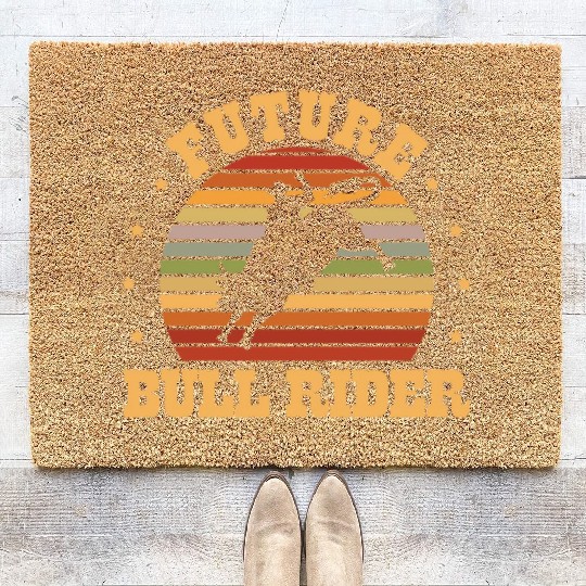 Future Bull Rider Bull Riding Western Rodeo Cowboy Coir Doormats