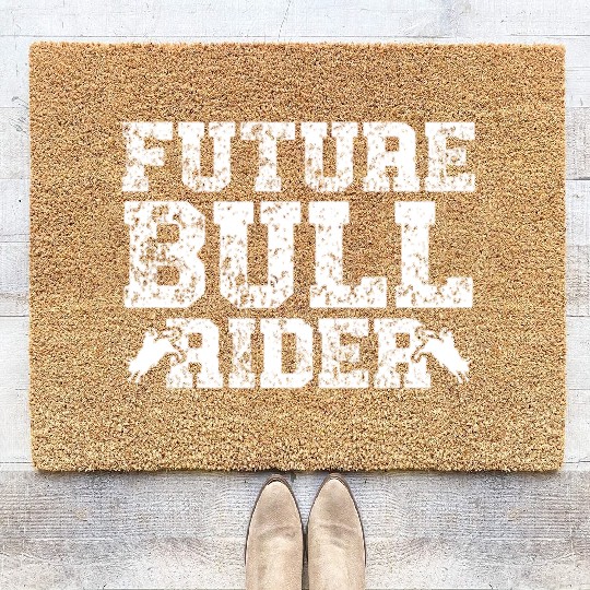 Future Bull Rider Bull Riding Western Rodeo Cowboy Coir Doormats