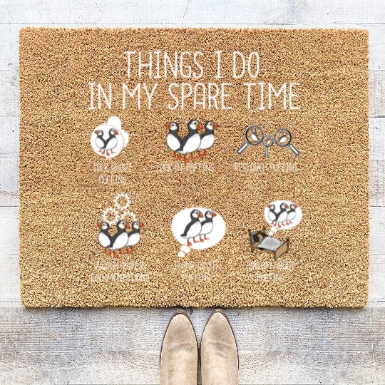 Funny Atlantic Puffin Bird Lover Women Puffin Coir Doormats
