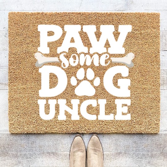 Paw Some Dog Uncle Doggy Bone Animal Lover Dog Coir Doormats