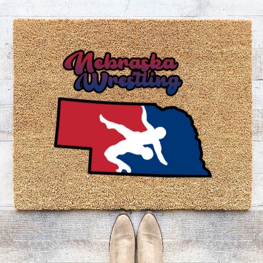 Nebraska Wrestling (USA Colors) Coir Doormats