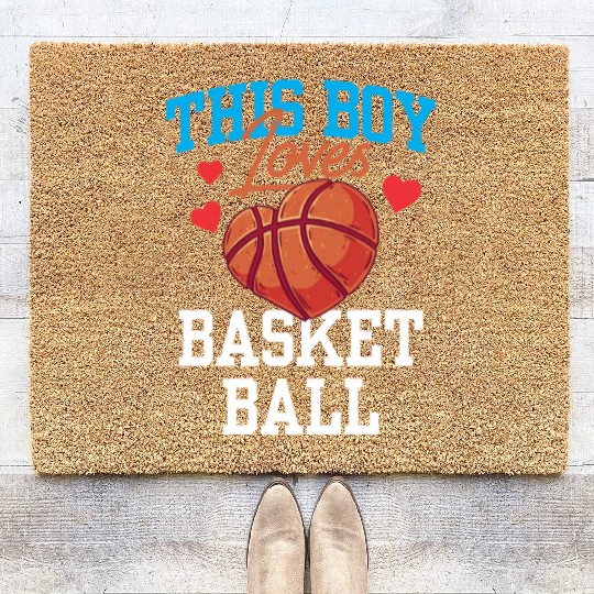 This Boy Loves Basketball Coach Match Player Team Coir Doormats