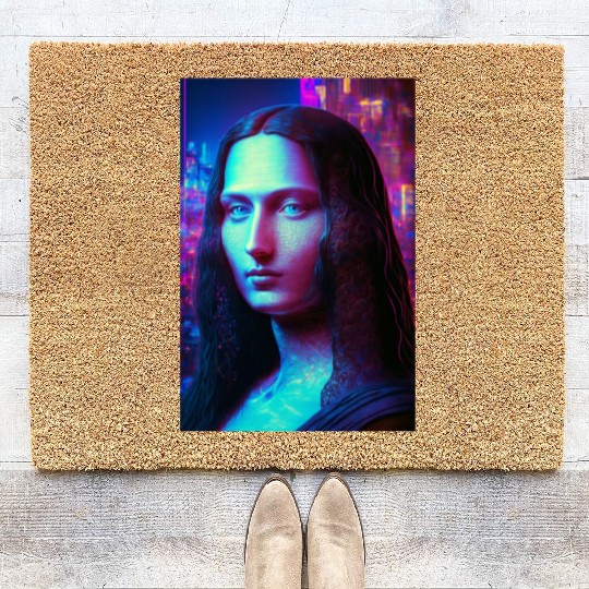 Mona lisa in future Coir Doormats