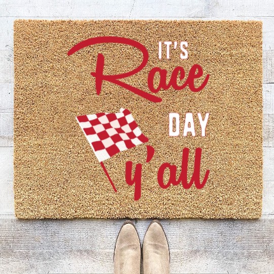 Dirt Track Racing Racer Its Race Day Yall Coir Doormats