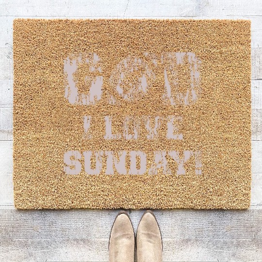 GOD I LOVE SUNDAY Coir Doormats