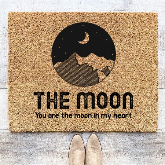 The moon you are the moon in my heart Coir Doormats