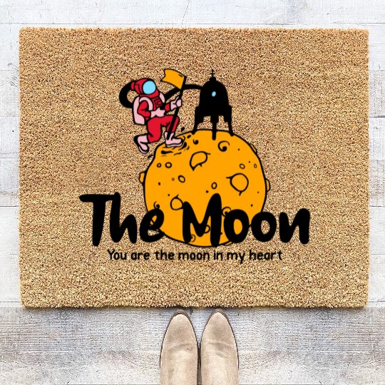 The moon, you are the moon in my heart, Spaceman Coir Doormats