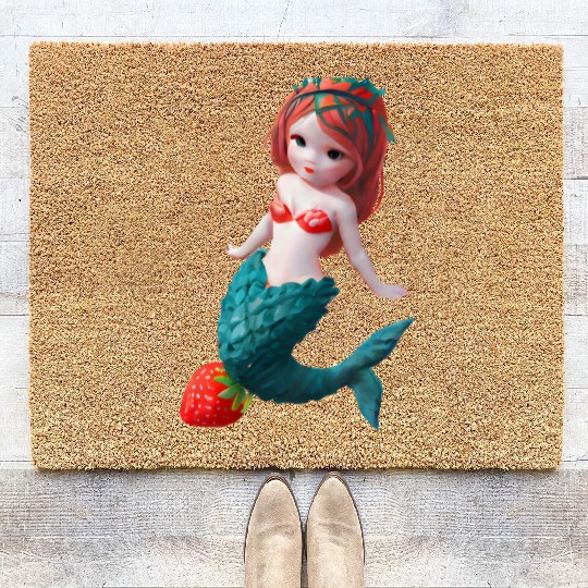 Strawberry mermaid Coir Doormats