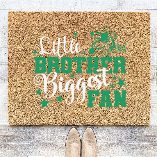 Little Brother Biggest Fan Wrestling Show Match Coir Doormats