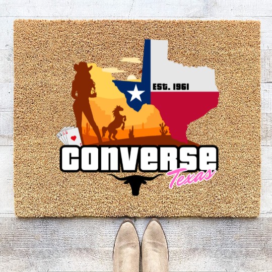 Converse Texas EST 1961 Comic Coir Doormats Design