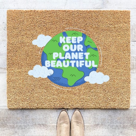 Save The Earth Its The Only Planet With Cat Coir Doormats