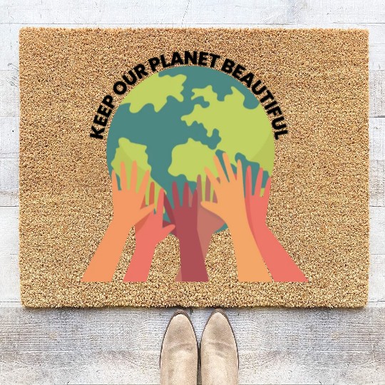 Save The Earth Its The Only Planet With Cat Coir Doormats