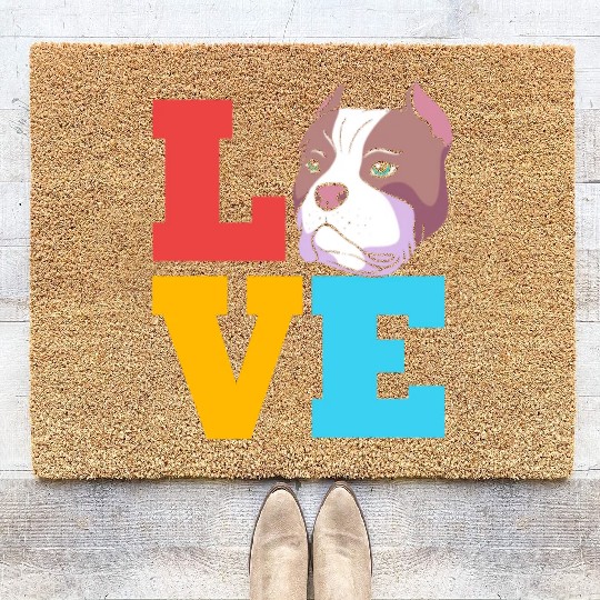 Bully Dog Lover I Love My American Bully Coir Doormats
